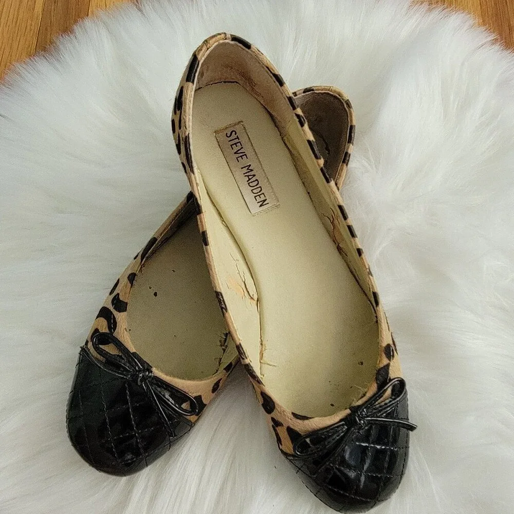 Steve Madden Leopard Calf Hair Flats